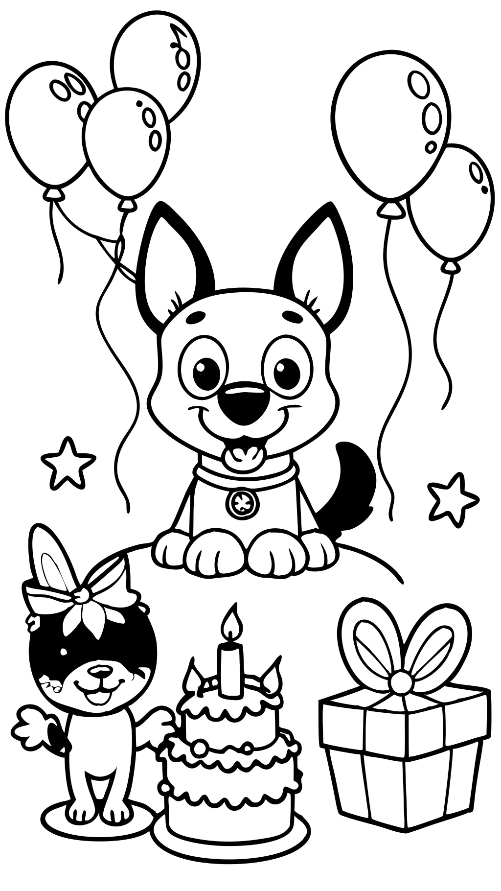 bluey birthday coloring page